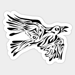 One raven or two ravens or seven ravens Sticker